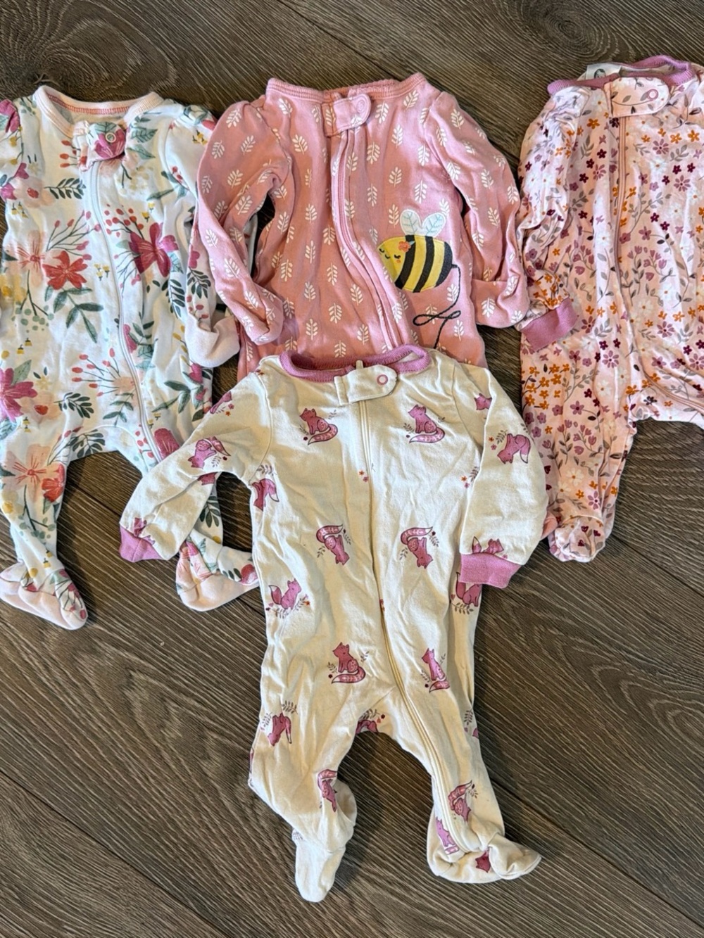 Baby girl footie pajama bundle